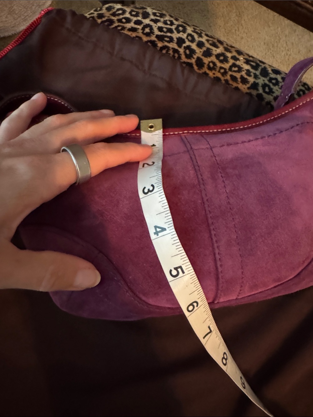 Coach Plum Suede mini hobo Bag with Brass Hardware - Picture 13 of 15